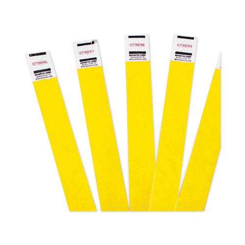 Crowd Management Wristbands, Sequentially Numbered, 9.75" X 0.75", Yellow, 500/pack.