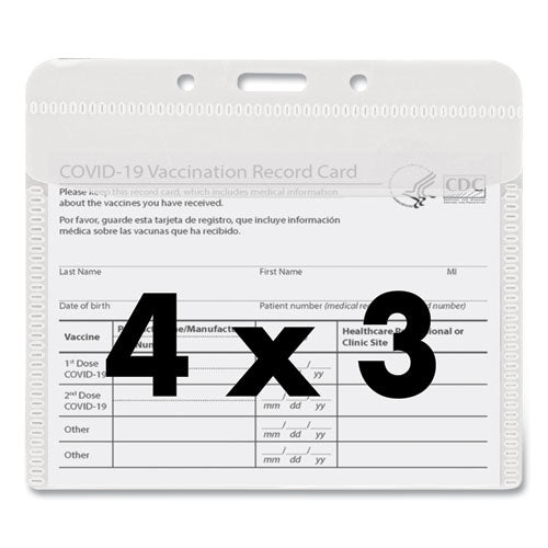 Pvc-free Badge Holders, Horizontal, Clear 4.5" X 4" Holder, 4.13" X 3.25" Insert, 50/pack.