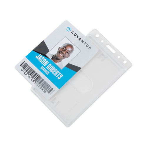 Frosted Two-card Rigid Badge Holders, Vertical, Frosted 2.5" X 4.13" Holder, 2.13" X 3.38" Insert, 25/box.