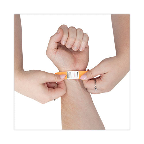 Crowd Management Wristbands, Sequentially Numbered, 9.75" X 0.75", Neon Orange, 500/pack.