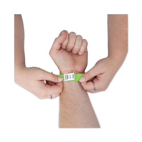 Crowd Management Wristbands, Sequentially Numbered, 9.75" X 0.75", Neon Green, 500/pack.