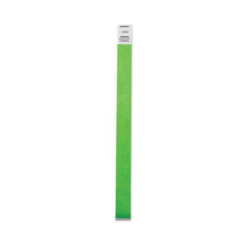 Crowd Management Wristbands, Sequentially Numbered, 9.75" X 0.75", Neon Green, 500/pack.