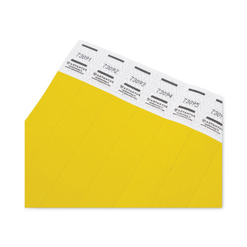 Crowd Management Wristbands, Sequentially Numbered, 9.75" X 0.75", Neon Yellow,500/pack.