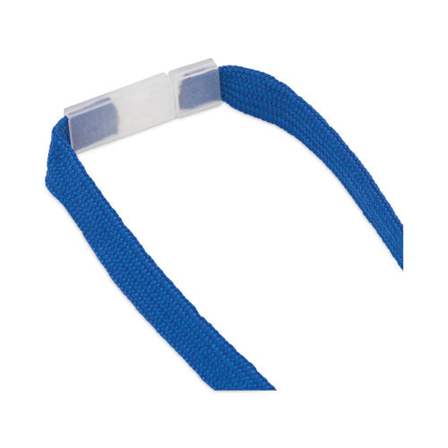 Breakaway Lanyards, Metal J-hook Fastener, 36" Long, Blue, 24/box.