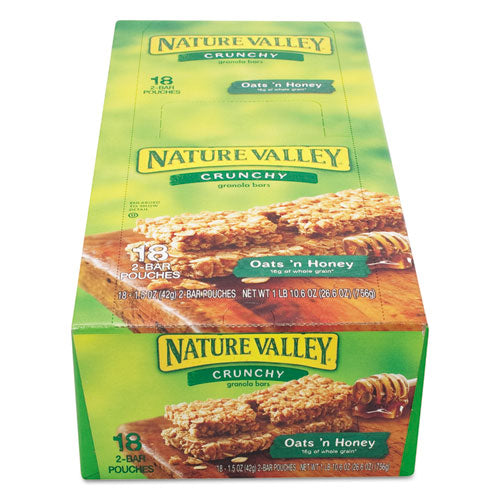 Granola Bars, Oats'n Honey Cereal, 1.5 Oz Bar, 18/box.