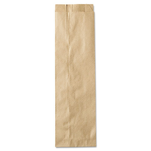 Liquor-takeout Quart-sized Paper Bags, 4.25" X 2.5" X 16", Natural, 500/bundle.