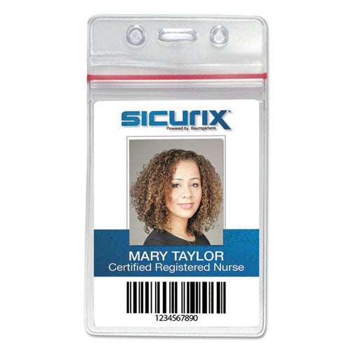 Sealable Cardholder, Vertical, 2.62 X 3.75, Clear, 50/pack.