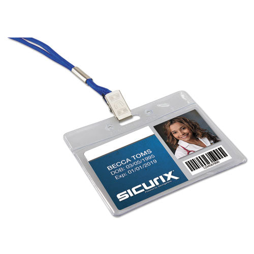 Sicurix Badge Holder, Horizontal, 2.13 X 3.38, Clear, 12/pack.