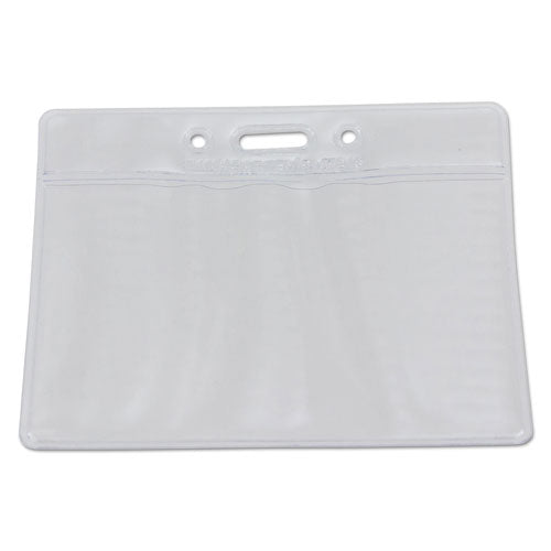 Sicurix Vinyl Badge Holder, 4 X 3, Clear, 50/pack.