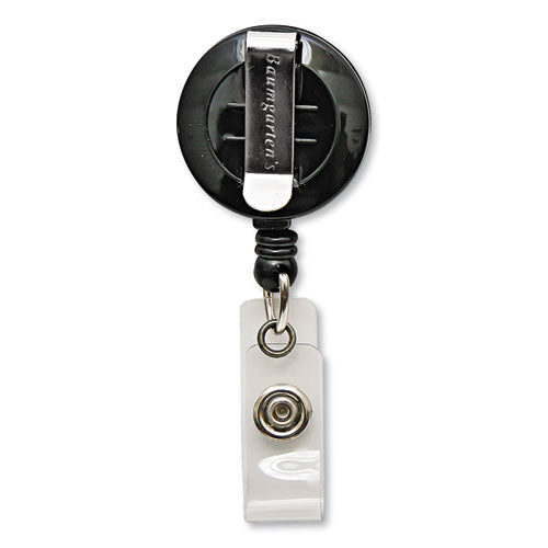 Id Card Reel With Belt Clip, 30" Extension, Black.