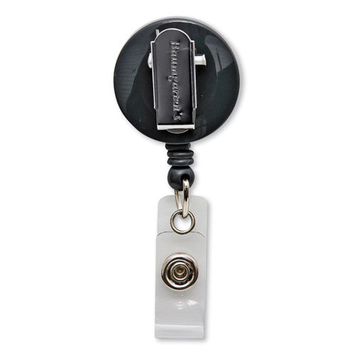 Swivel-style Spring-clip Id Card Reel, 30" Extension, Black.