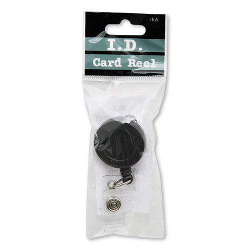 Swivel-style Spring-clip Id Card Reel, 30" Extension, Black.