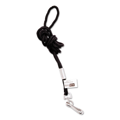 Rope Lanyard, Metal Hook Fastener, 36" Long, Nylon, Black.