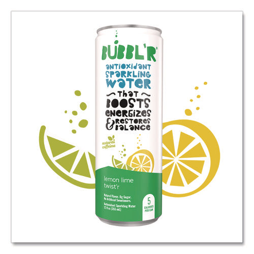 Antioxidant Sparkling Water, Lemon Lime Twist'r, 12 Oz Can, 12 Cans/carton