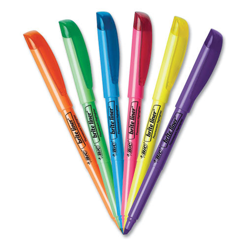 Brite Liner Highlighter, Fluorescent Orange Ink, Chisel Tip, Orange/black Barrel, Dozen.