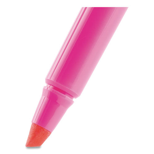 Brite Liner Highlighter, Fluorescent Pink Ink, Chisel Tip, Pink/black Barrel, Dozen.