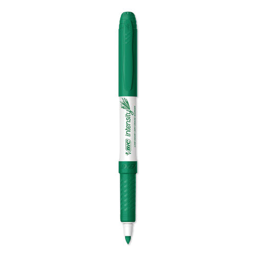 Intensity Low Odor Fine Point Dry Erase Marker, Fine Bullet Tip, Green, Dozen.