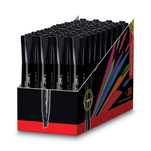 Intensity Chisel Tip Permanent Marker Value Pack, Broad Chisel Tip, Black, 36/pack.