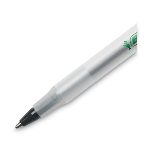 Ecolutions Round Stic Ballpoint Pen Value Pack, Stick, Medium 1 Mm, Black Ink, Clear Barrel, 50/pack.