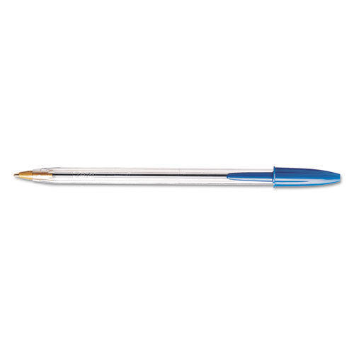 Cristal Xtra Smooth Ballpoint Pen, Stick, Medium 1 Mm, Blue Ink, Clear Barrel, Dozen.
