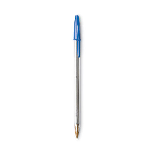 Cristal Xtra Smooth Ballpoint Pen, Stick, Medium 1 Mm, Blue Ink, Clear Barrel, Dozen.