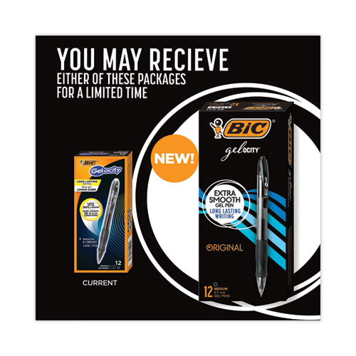 Gel-ocity Gel Pen, Retractable, Medium 0.7 Mm, Black Ink, Translucent Black Barrel, Dozen.