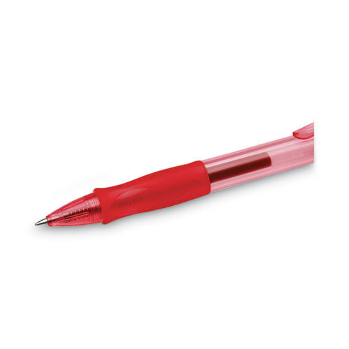 Gel-ocity Gel Pen, Retractable, Medium 0.7 Mm, Red Ink, Translucent Red Barrel, Dozen.