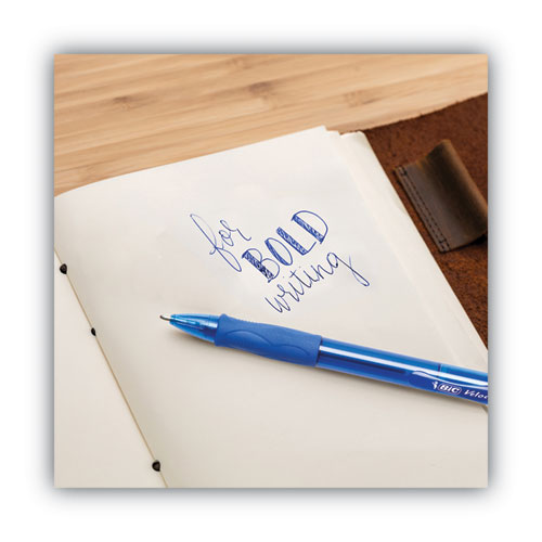 Glide Bold Ballpoint Pen, Retractable, Bold 1.6 Mm, Blue Ink, Translucent Blue Barrel, Dozen.