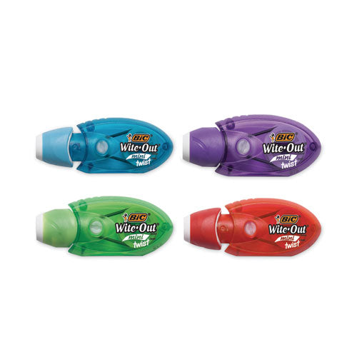 Wite-out Mini Twist Correction Tape, Non-refillable, Blue/fuchsia Applicators 0.2" X 314", 2/pack.
