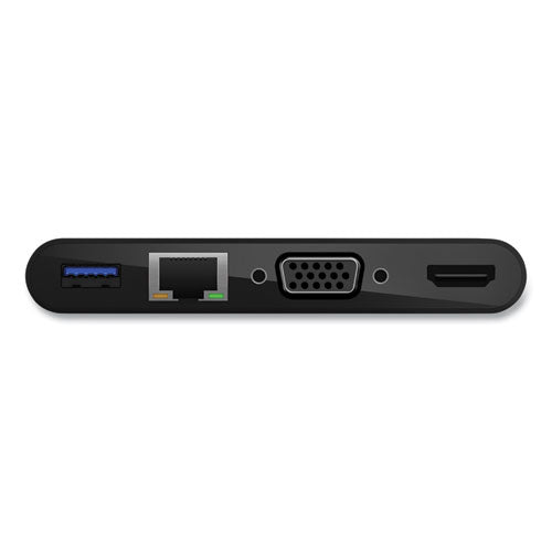 Usb-c Multimedia + Charge Adapter, 4k Hdmi/usb-a/usb-c/vga, 4.9 Ft, Black.