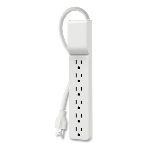 Home/office Surge Protector, 6 Ac Outlets, 6 Ft Cord, 720 J, White.