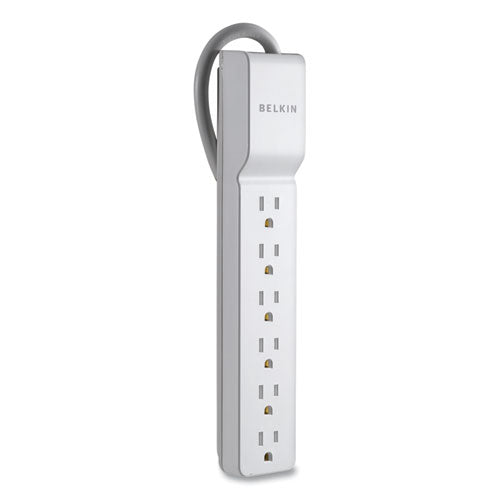 Home/office Surge Protector With Rotating Plug, 6 Ac Outlets, 8 Ft Cord, 720 J, White.