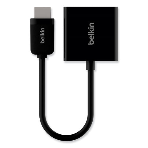 Hdmi To Vga + 3.5mm Audio Adapter, 5", Black.