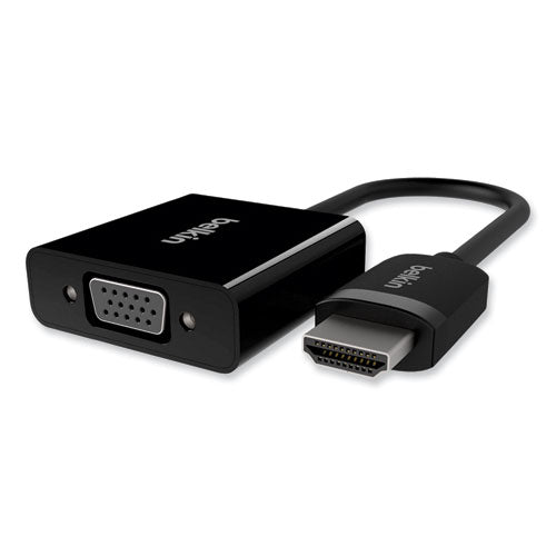 Hdmi To Vga + 3.5mm Audio Adapter, 5", Black.