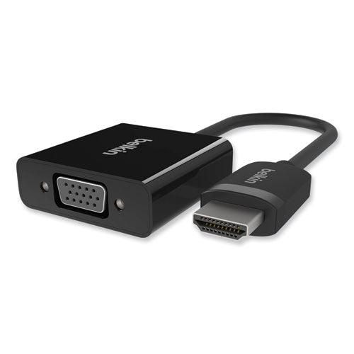 Hdmi To Vga + 3.5mm Audio Adapter, 5", Black.