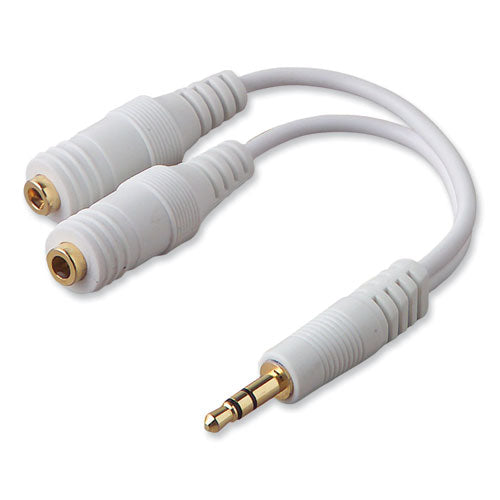 Speaker And Headphone Splitter, White.