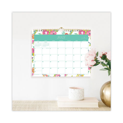 Day Designer Peyton Academic Wall Calendar, Floral Artwork, 11 X 8.75, White Sheets,12-month (july To June): 2024 To 2025