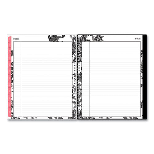 Analeis Create-your-own Cover Weekly/monthly Planner, Floral,11 X 8.5, White/black/coral, 12-month (july To June): 2024-2025