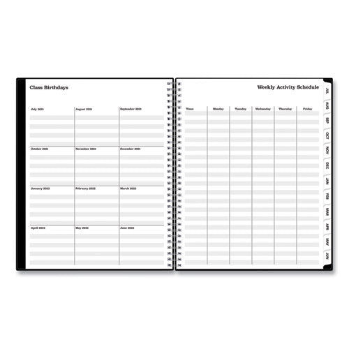 Teacher's Solid Black Weekly/monthly Lesson Planner,2024 To 2025, Nine Classes, Black Cover, (144) 11 X 8.5 Pages