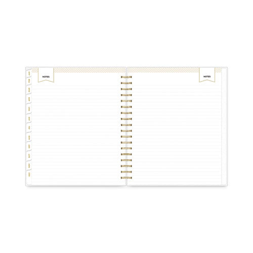 Day Designer Daily/monthly Frosted Planner, Rugby Stripe Artwork,10 X 8, Black/white Cover, 12-month (july-june): 2024-2025