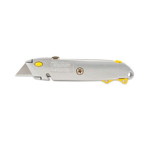 Quick-change Utility Knife With Twine Cutter And (3) Retractable Blades, 6" Metal Handle, Gray, 6/box.