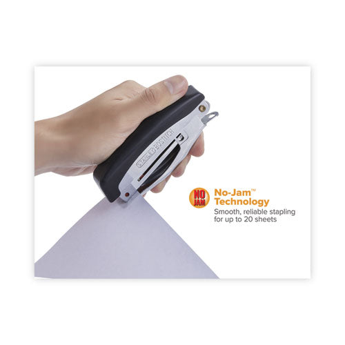 Deluxe Hand-held Stapler, 20-sheet Capacity, Black.