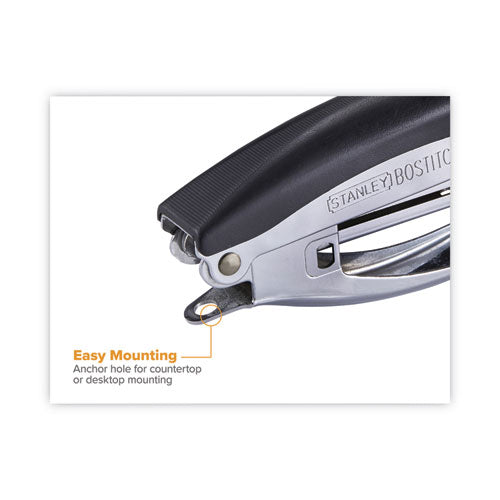 Deluxe Hand-held Stapler, 20-sheet Capacity, Black.