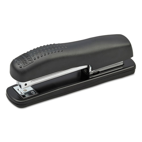 Ergonomic Desktop Stapler, 20-sheet Capacity, Black.