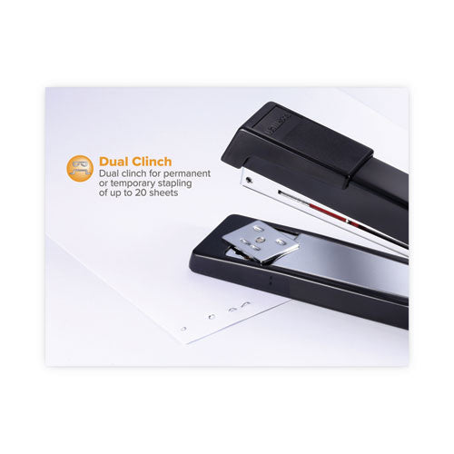 B440 Executive Full Strip Stapler, 20-sheet Capacity, Black.