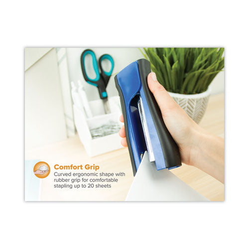 Dynamo Stapler, 20-sheet Capacity, Blue.