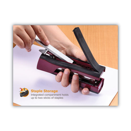 Dynamo Stapler, 20-sheet Capacity, Wine Metallic.