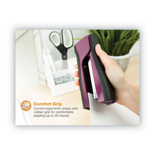 Dynamo Stapler, 20-sheet Capacity, Wine Metallic.
