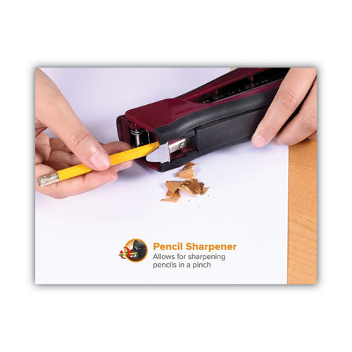 Dynamo Stapler, 20-sheet Capacity, Wine Metallic.