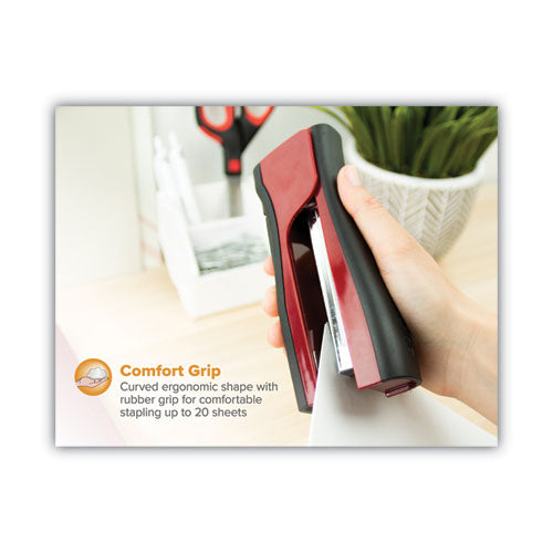 Dynamo Stapler, 20-sheet Capacity, Red.